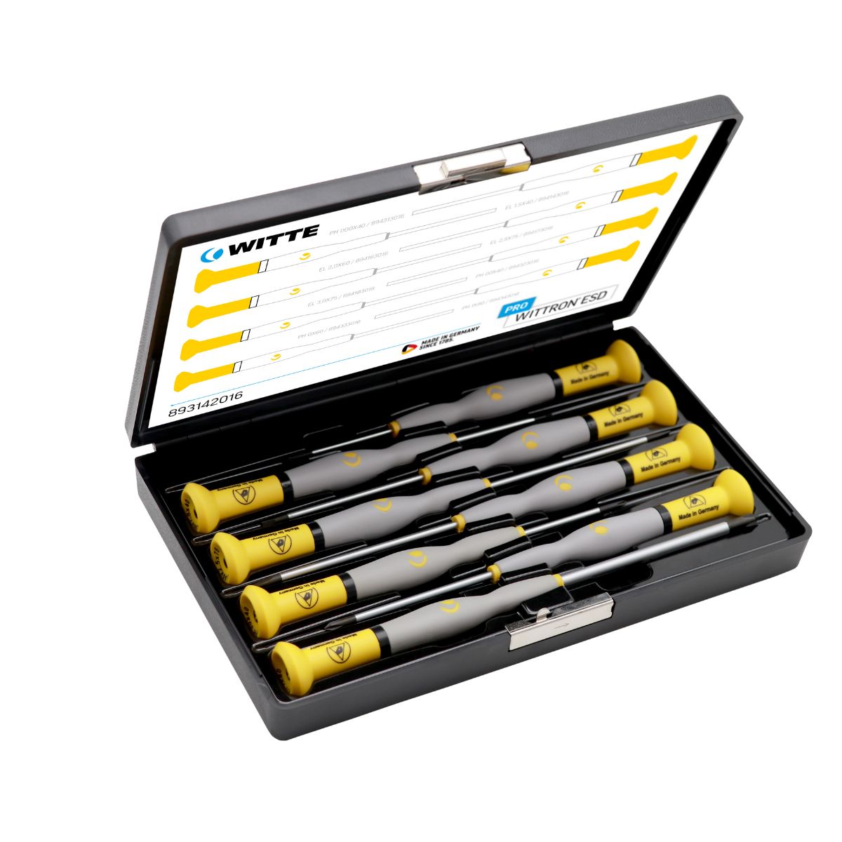 Juego de Destornilladores para circuitos electronicos WITTE 8 piezas + estuche
