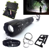 Linterna Táctica Recargable LED Cree XMLT6 10W 180Mts con Cargador USB