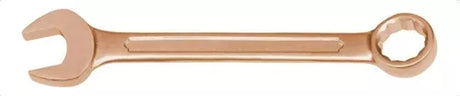 Llave combinada antichispa 1/2" Cu-Be para minería y petroquímica, sin chispas, alta resistencia.