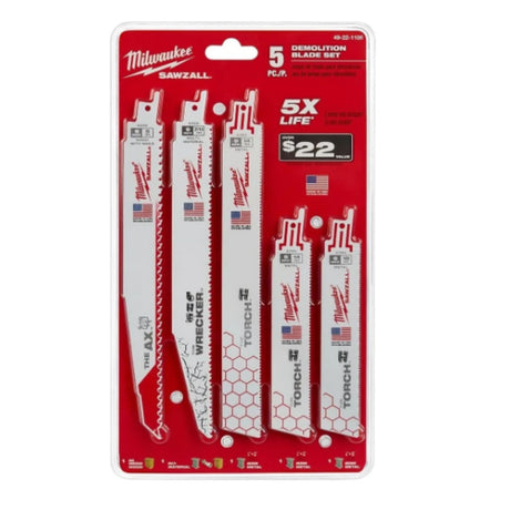 Hoja Sierra Sable Milwaukee 5 Piezas 49-22-1105 Madera Metal frente