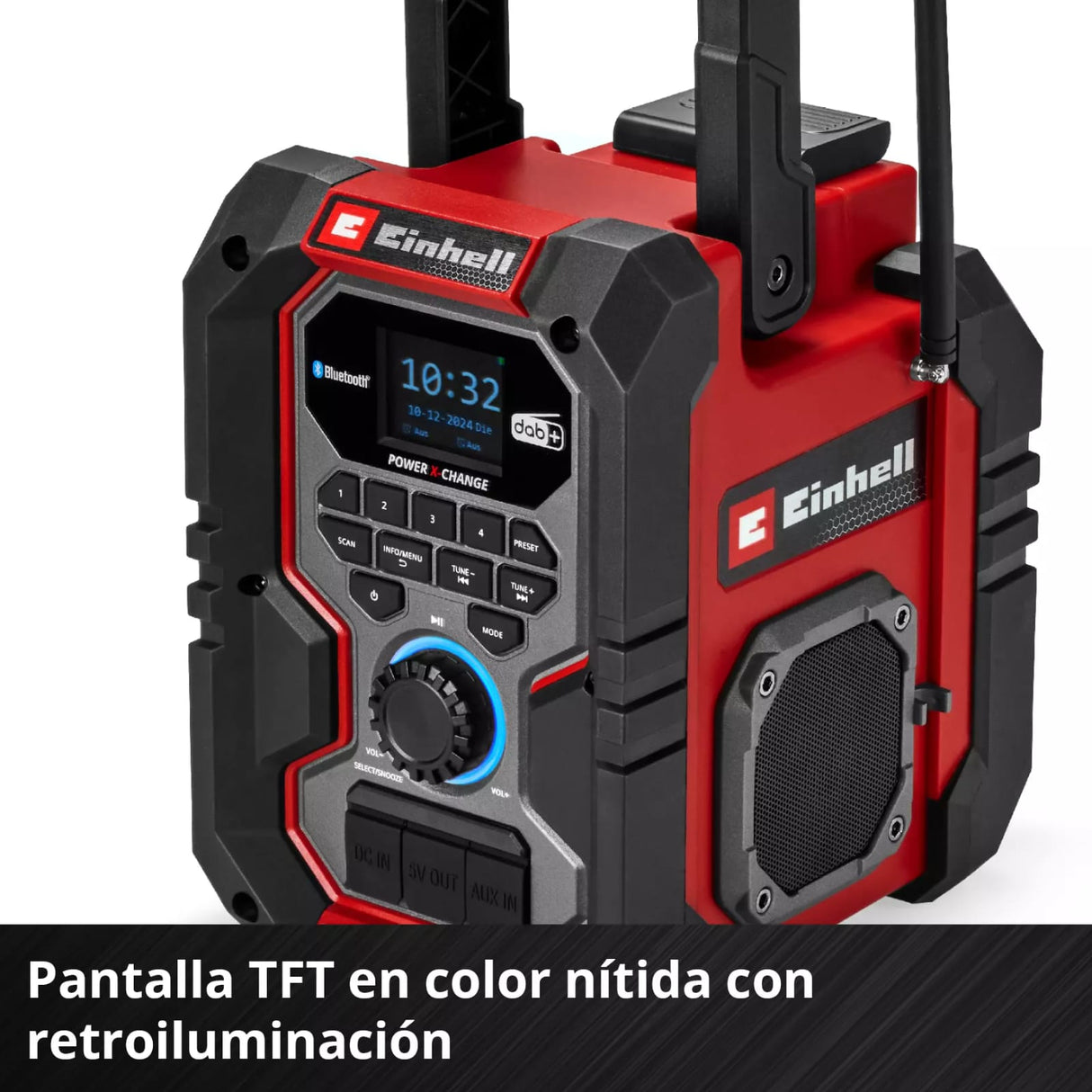 Radio Inalámbrica Portátil TE-CR 18 Li DAB + FM / Bluetooth - Solo Einhel Pantalla
