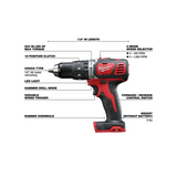 Taladro Atornillador Percutor Milwaukee 2607-159ax Con Bolso Color Rojo Frecuencia 50 Hz. Caracteristicas