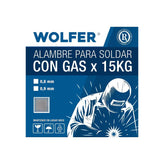 Alambre Para Soldar Mig Con Gas 0,9 Mm X 15 Kg Wolfer. Logo