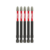 5 Puntas Ph2 Largas 89mm Imantada Alta Impacto Milwaukee 1/4. Set de 5 puntas