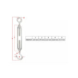 Tensor Ojo Gancho Herrabox Galvanizado 8mm Para Cables. Medidas