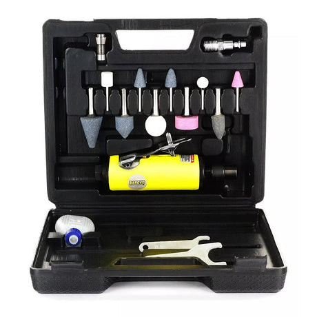 Amoladora Recta Neumatica 1/4 Barovo Maletin Accesorios frente