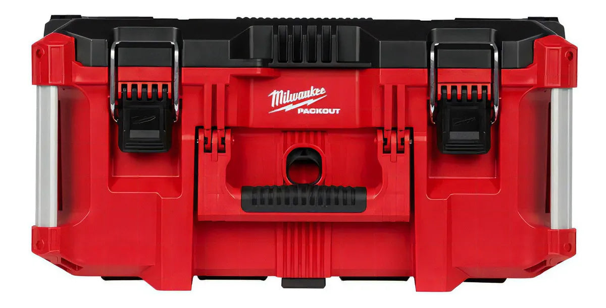 Vista frontal de la caja de herramientas Milwaukee Packout 16 pulgadas 4822-8425 rojo