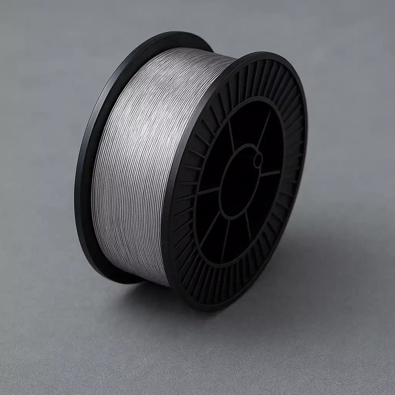 Colección de alambres para soldar, incluye rollos MIG y TIG para distintos tipos de metales y procesos de soldadura.