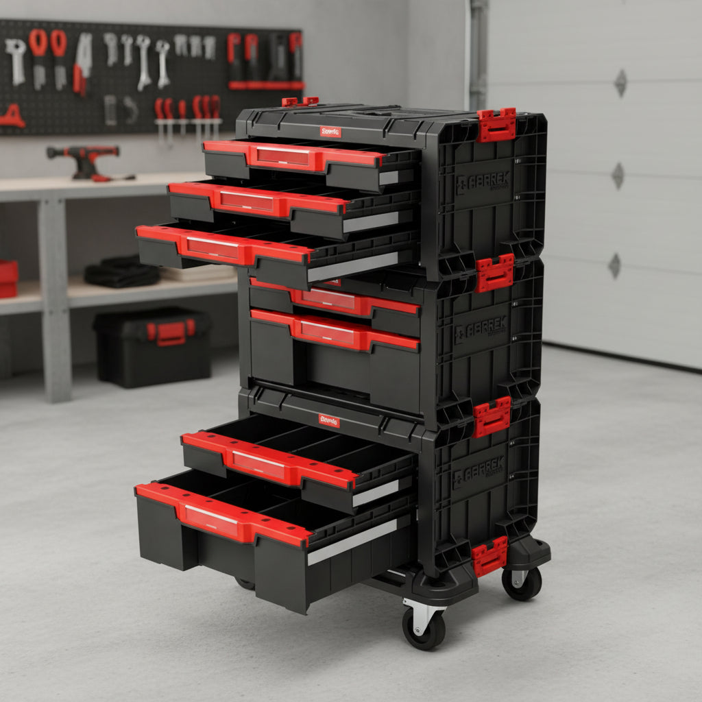 Capacidad máxima de almacenamiento de caja Qbrick Pro con 7 cajones