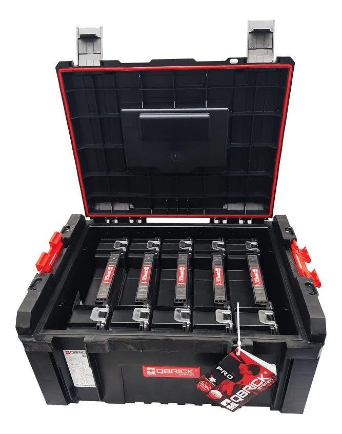 Cierre seguro y asa de transporte reforzada de caja Qbrick Pro 22L