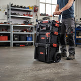 Detalle del sistema de ruedas y estabilidad de la base del carro porta herramientas