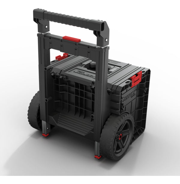 Carro Qbrick Pro 29L abierto mostrando capacidad de 29 litros de almacenamiento