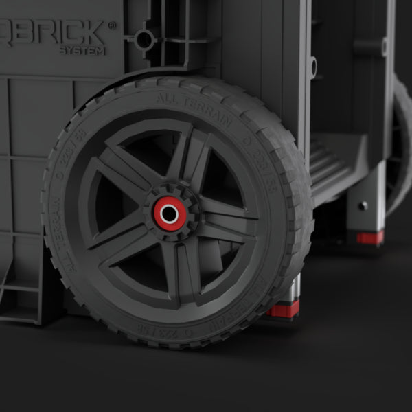 Detalle de material resistente y construcción profesional del carro Qbrick Pro 29L