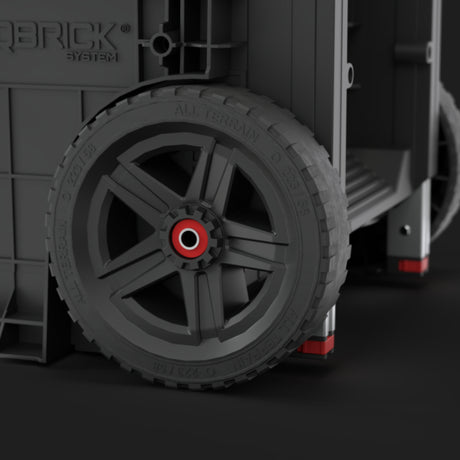 Detalle de material resistente y construcción profesional del carro Qbrick Pro 29L