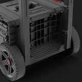 Vista trasera del carro Qbrick Pro 29L, sistema de encastre modular