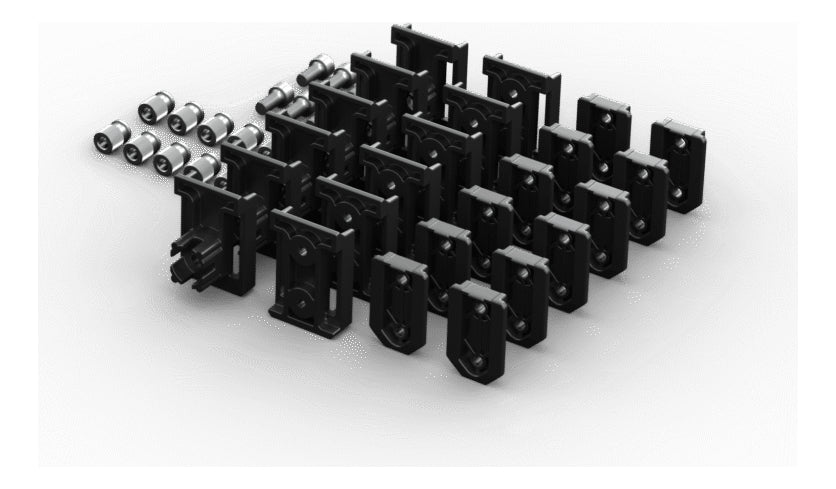 Set completo de conectores para colgar herramientas en cajas Qbrick con tornillos incluidos