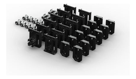 Set completo de conectores para colgar herramientas en cajas Qbrick con tornillos incluidos