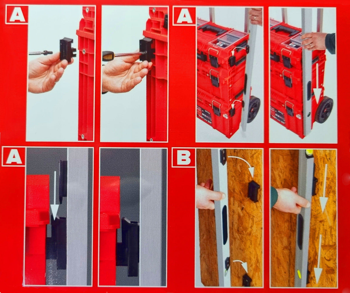 Organización vertical de herramientas con conectores Qbrick en caja