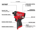 Atornillador de Impacto 1/4'' M12 Fuel Milwaukee 3453-20