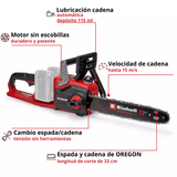 Motosierra Inalámbrica Profesional 36v Einhell GP-LC 36/35 Li-Solo