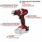 Taladro Atornillador Inalámbrico 13 mm 18V Einhell  Te-Cd 18/40 Li-Solo