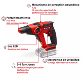 Rotomartillo Inalámbrico de Mano SDS Plus 1,3J 2F Einhell TE-HD 18/12 Li SOLO