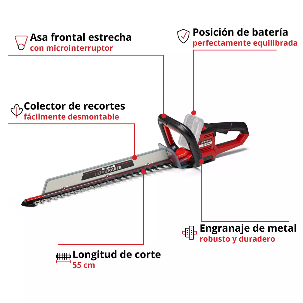 Cortacercos Inalám. Profesional 55cm Einhell ARCURRA 18/55