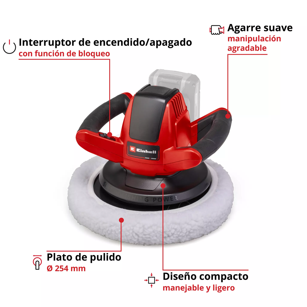 Pulidora Inalámbrica Para Automovil Einhell Ce Cb 18 254 Li