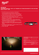 Vincha Linterna LED con USB-C 600 Lm Milwaukee 2116-21