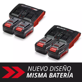 Cargador Doble 3A + 2 Baterías 4 Ah 18v EINHELL 4512112