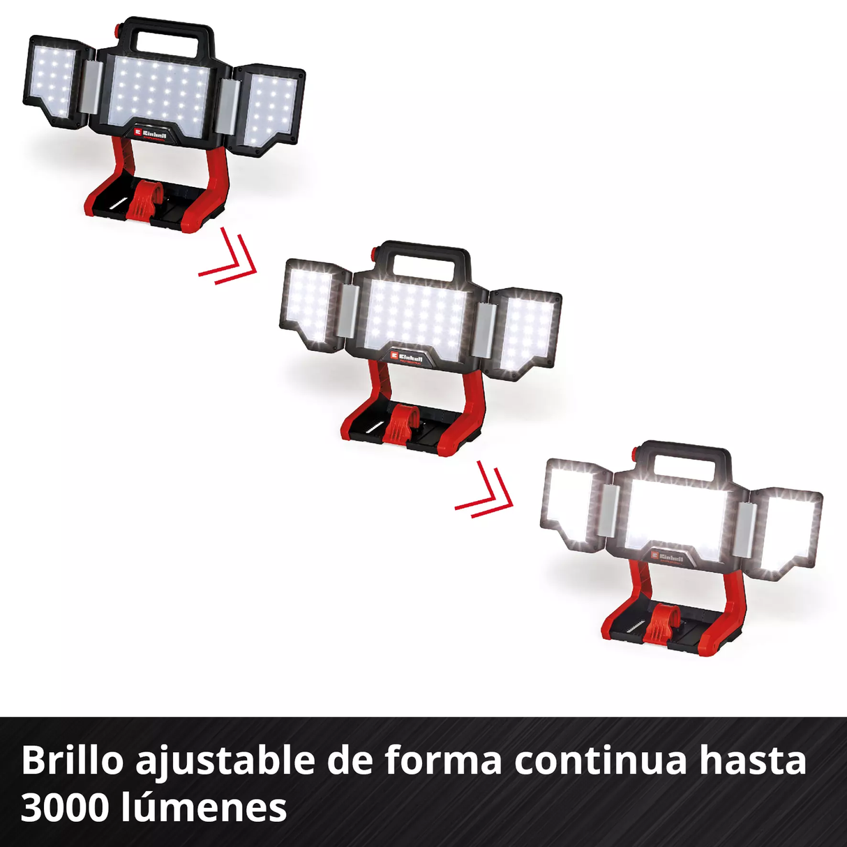 Linterna LED Inalám Plegable Regulable 3000Lm Einhell TP-CL 18/3000 LI SOLO