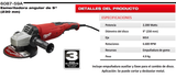 Amoladora Angular 2200w de 9'' (230mm) Milwaukee 6087-59A