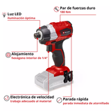 Atornillador de Impacto Inalám 1/4'' de 180 Nm Eimhell TP-CI 18 Li BL SOLO
