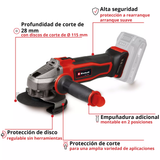 Amoladora Inalámbrica 115mm Einhell TE-AG 18/115-2 LI SOLO