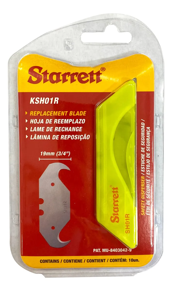 Blister de 10 Hojas para Cutter Tipo Gancho Hook Starrett KSH01R