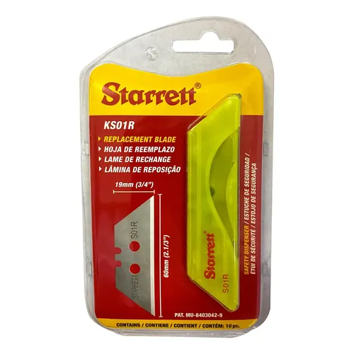 Blister de 10 Hojas para Cutter Tipo Trapezoide Starrett KS01R