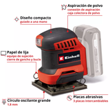 Lijadora Inalámbrica de 3 Bases Multilijadora Einhell TE-OS 18/113 3X LI SOLO