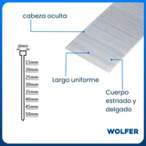 Clavos Para Clavadora Neumatica 35mm x5000 Wolfer F35
