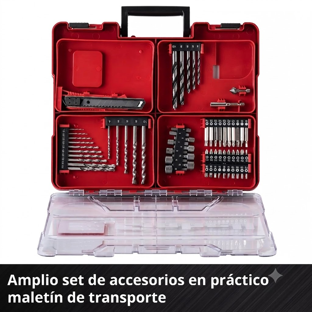 Taladro Impacto Inalambrico Einhell Te-cd 18/40 Li I 64 Pzas