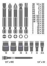 Juego Estuche Llave Crique Articulada 1/4'' con 26 piezas Alemán Witte 655003000