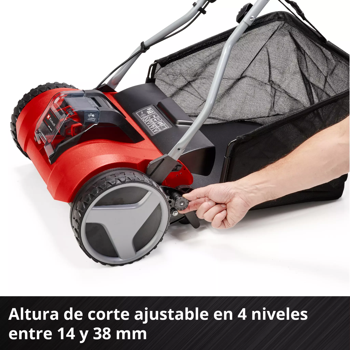 Cortacésped Helicoidal Inalám 400m2 45L Einhell GE-HM 18/38 Li SOLO