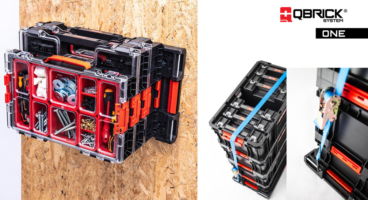 Sistema de acople de mesa Qbrick con cajas organizadoras integradas