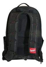 Mochila Milwaukee 4822-8200 vista frontal - compartimentos organizados para herramientas eléctricas y manuales
