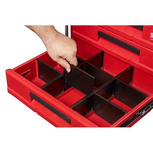 Caja herramientas Milwaukee PACKOUT rodamientos bolas acero esquinas reforzadas metal máxima durabilidad