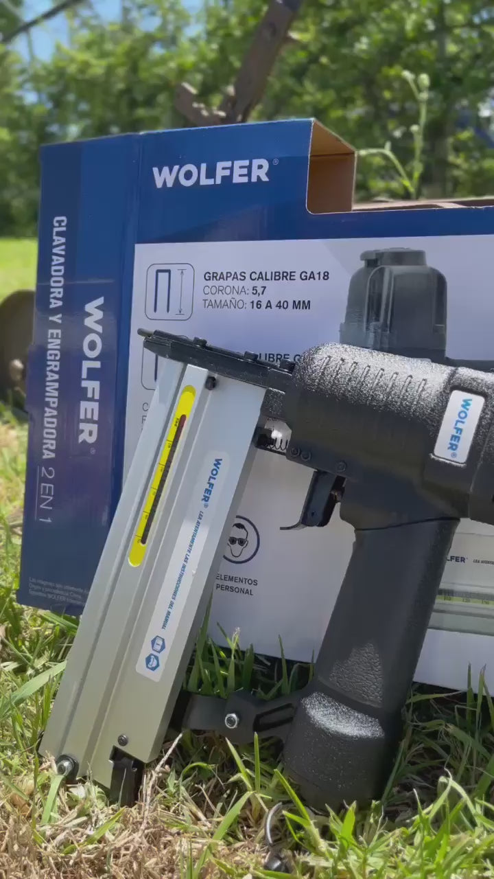 Clavadora Engrampadora Neumática 5.7 mm Wolfer CYE21