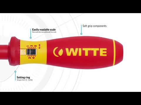 Destornillador Aislado Dinamométrico Witte VDE 1/4” 1–5 Nm 1000v 5 Piezas