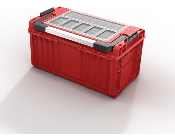 Interior de caja de herramientas Qbrick Prime 250 con compartimentos internos de 26 litros de capacidad