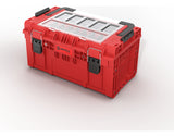 Caja de herramientas modular Qbrick Prime 250 de 26 litros con tapa organizadora, vista frontal completa