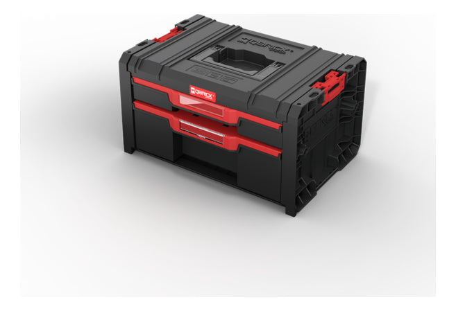 Caja de herramientas Qbrick Pro Drawer 2 con dos cajones modulares, vista frontal