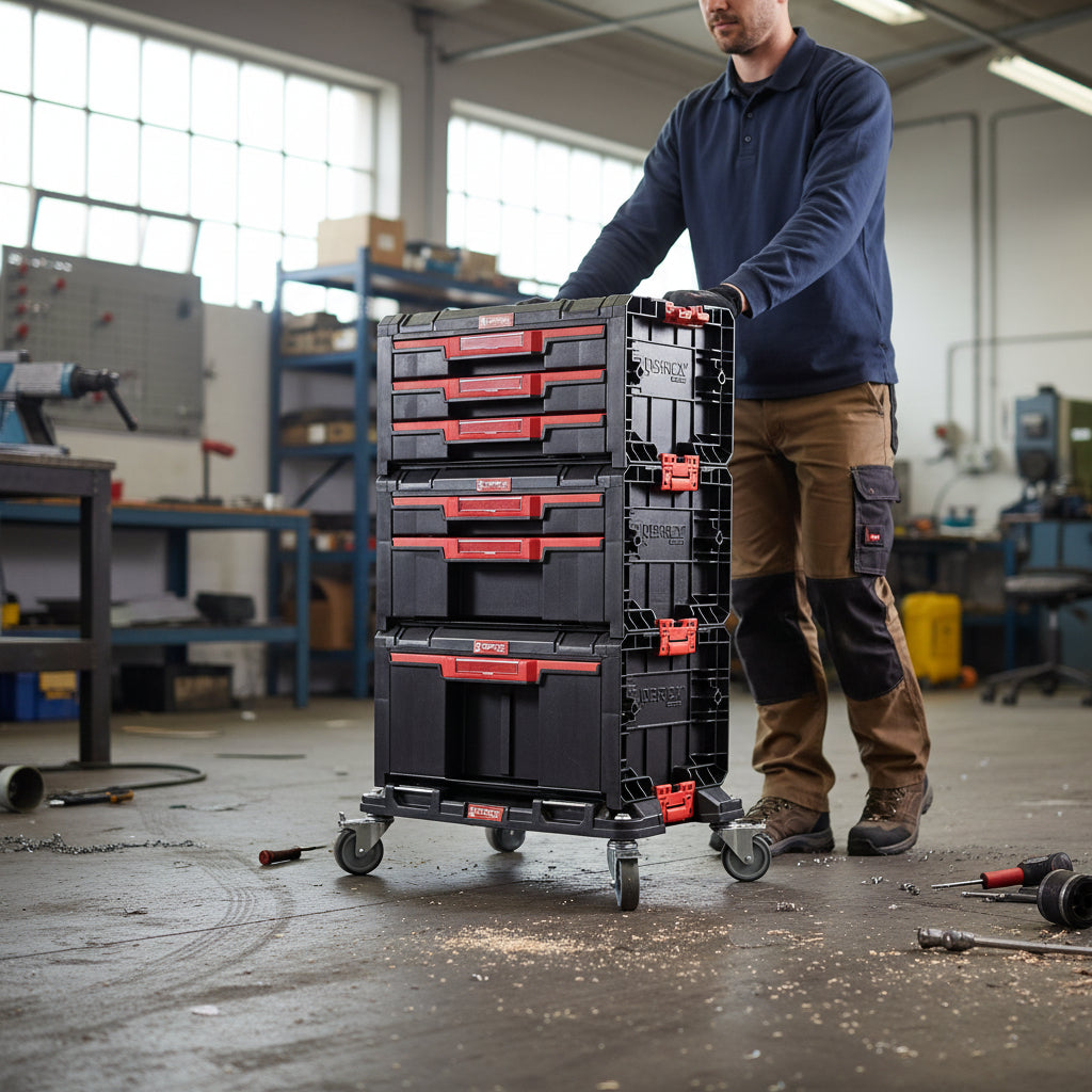 Cajón inferior amplio del sistema Qbrick Pro Modular para herramientas grandes